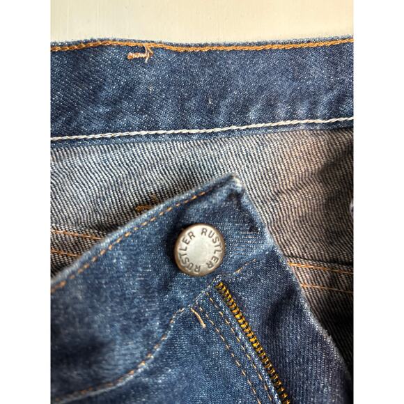 Rustler Medium Blue Denim Pants Mens 34x30 Workwear Jeans - Picture 3 of 5